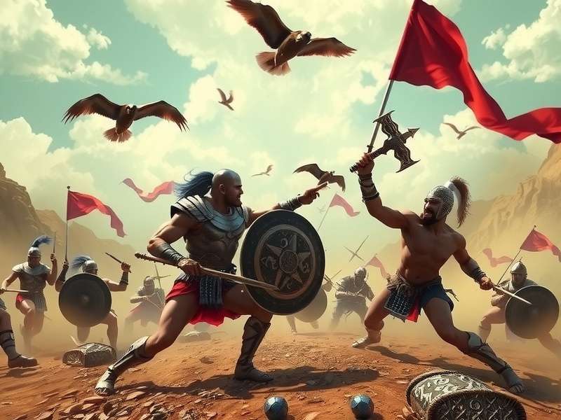 Intense combat in Raging Gladiator Raging Gladiator Battle Scene